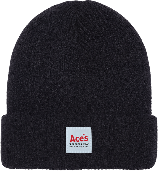 Cuffed Patch Knit Beanie